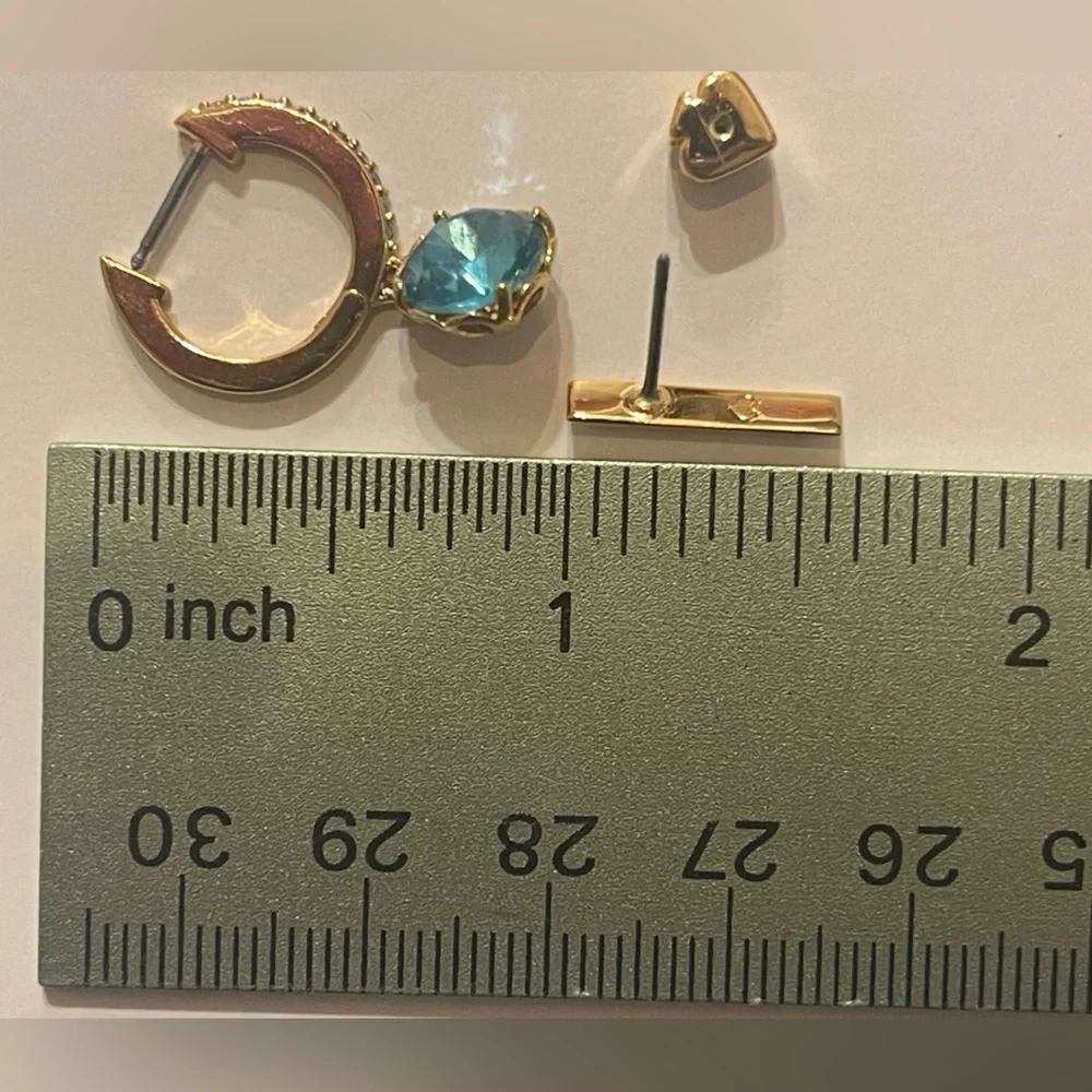 Kate spade mismatched earrings blue stone gold - Picture 8 of 10